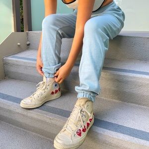 JEANS.COM CADET BLUE RIBBED WOMEN’S SWEATS